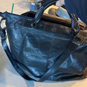 In Pell made in Italy  Black Leather Tote Bag Men’s